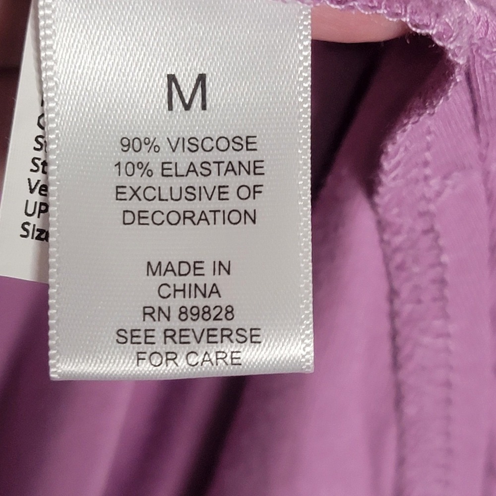 LOGO Lori Goldstein Purple Chiffon Trim Longline Duster Cardigan‎ M NWT Festival - Picture 8 of 13